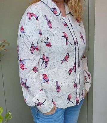  Blouse "Birds" Second Female beige/creme (maat 42) beschikbaar voor biedingen