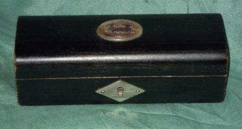 Lepeldoosje met in parelmoer 2 hertjes er op - ca. 1900, Antiek en Kunst, Curiosa en Brocante, Ophalen of Verzenden