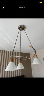 Hanglamp met 2 schemerlampen, Ophalen, Zo goed als nieuw, Glas, Minder dan 50 cm