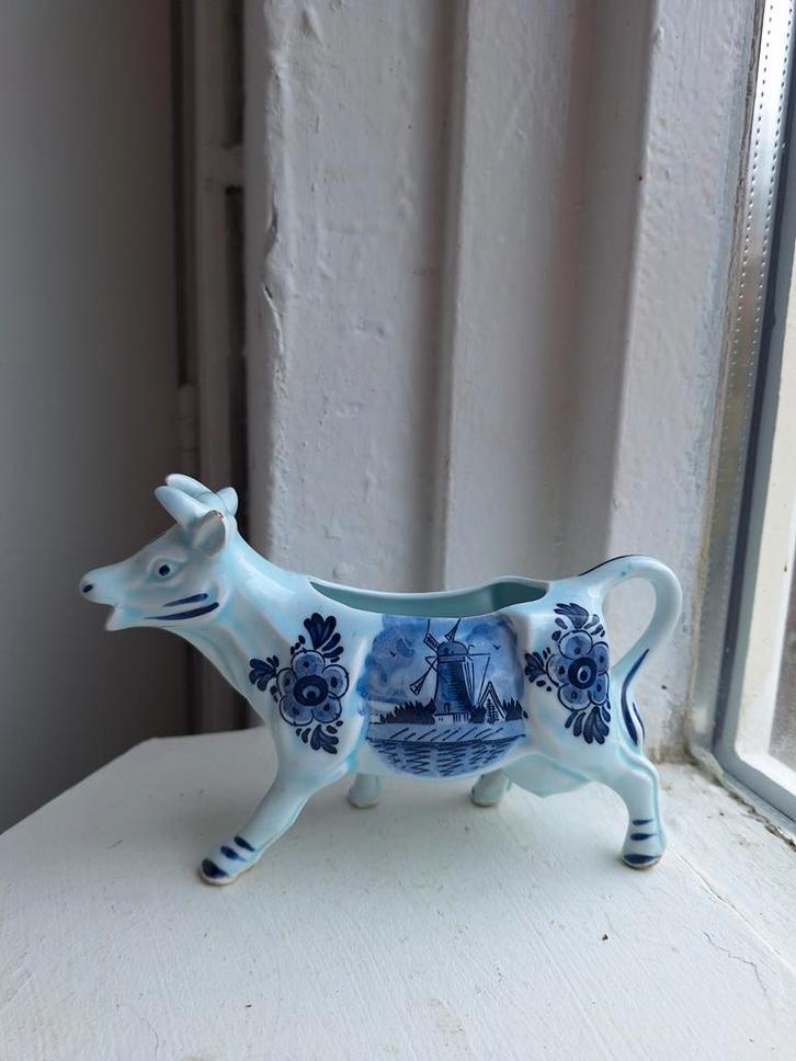 Delfts Blauw Stijl Melkkan in Vorm van Koe Cow Creamer', Antiek en Kunst, Antiek | Porselein, Ophalen of Verzenden