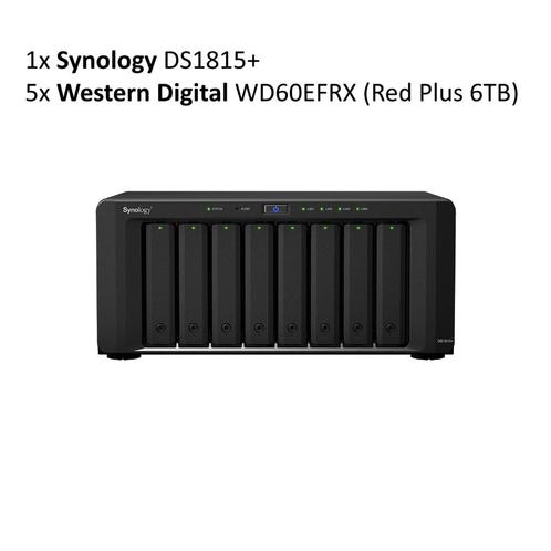 Synology DS1815+ & 5x Western Digital WD60EFRX Red Plus 30TB, Computers en Software, NAS, Zo goed als nieuw, Ophalen