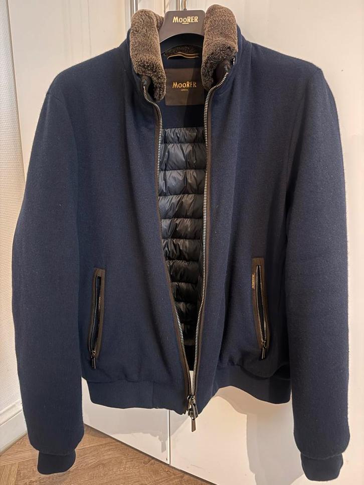 Mooie MooRER Jas - Maat M, Kleding | Heren, Jassen | Zomer, Zo goed als nieuw, Maat 48/50 (M), Blauw, Ophalen of Verzenden