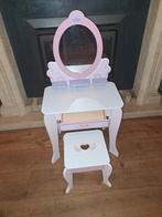 Roze kaptafeltje met krukje - kindermeubel, Ophalen, Gebruikt, Tafel(s) en Stoel(en)