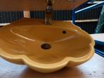 vintage wastafel lavabo gasten curry geel schelp, Ophalen, Huis en Inrichting