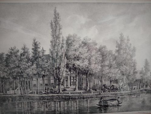 Litho Huize Weerestein, Breukelen, Antiek en Kunst, Kunst | Schilderijen | Klassiek, Ophalen
