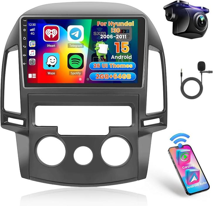 Apple CarPlay + Achteruitrijcamera – Hyundai i30 (2006–2016), Auto diversen, Autoradio's, Zo goed als nieuw, Ophalen