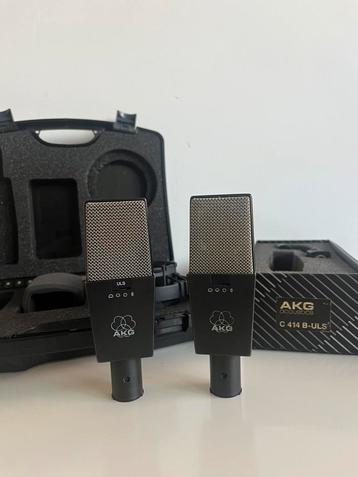 2x AKG C 414 B-ULS Vintage Studio Microfoon Mic C414 beschikbaar voor biedingen