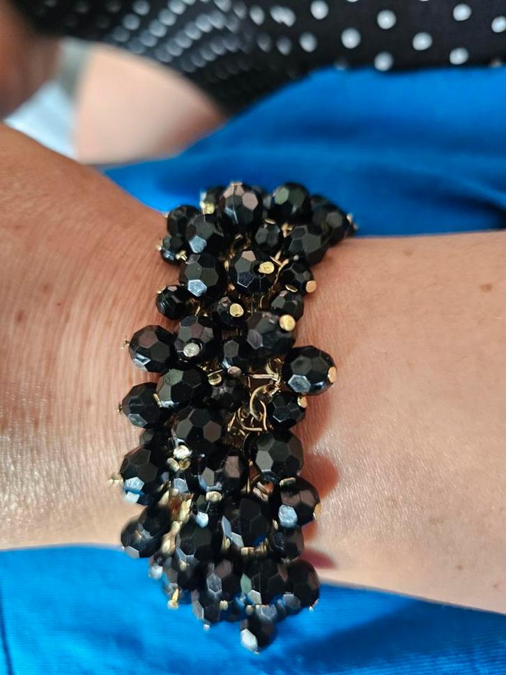 Zwarte onyx Armband, Sieraden, Tassen en Uiterlijk, Armbanden, Zo goed als nieuw, Overige materialen, Zwart, Met edelsteen, Ophalen of Verzenden