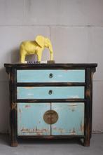 Uniek Oosters Kastje Vintage Houten Dressoir Chinese Kast, 1 of 2 laden, Nieuw, Minder dan 100 cm, 25 tot 50 cm
