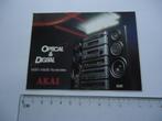sticker oud AKAI Stereo toren platenspeler stereotoren hifi, Verzenden, Zo goed als nieuw, Bedrijf of Vereniging