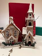 2 batterij verlichte kersthuisjes, Diversen, Ophalen of Verzenden, Zo goed als nieuw