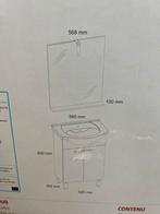 Badkamermeubelset met spiegel en wastafel, Nieuw, Minder dan 100 cm, Wastafelkast, 25 tot 50 cm