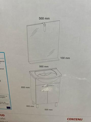 Badkamermeubelset met spiegel en wastafel beschikbaar voor biedingen