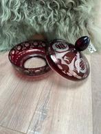 Vintage Koekjespot - Rode Glas, Antiek en Kunst, Antiek | Glas en Kristal, Ophalen