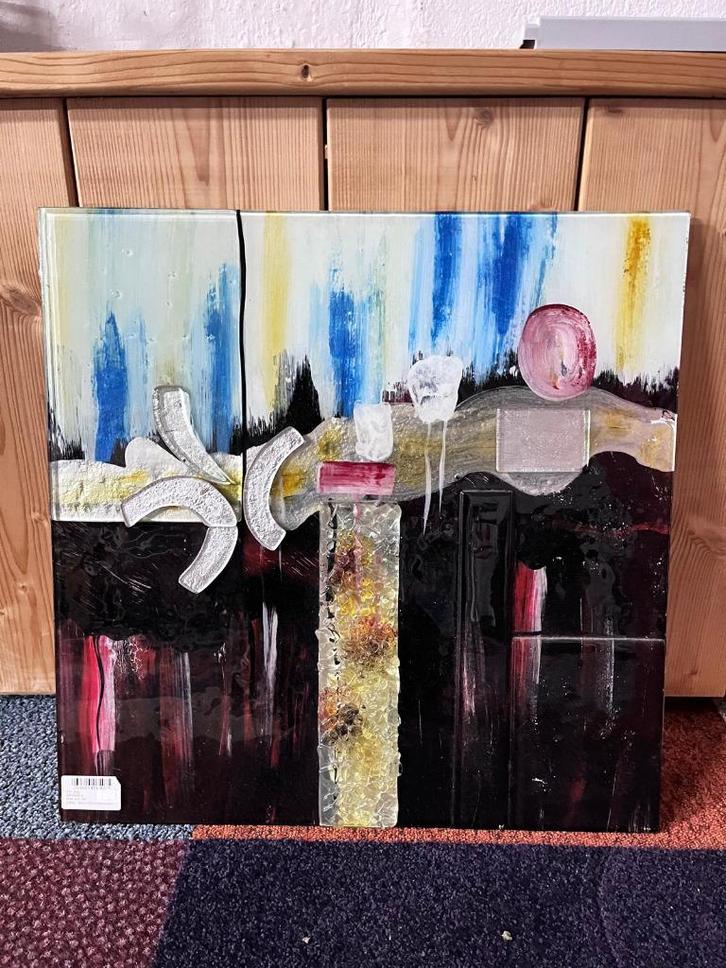 Glazen kunstwerk 50x50 cm, Antiek en Kunst, Kunst | Designobjecten, Ophalen