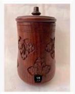 4 x Mooie Indonesische houten potten, bewerkt, pr.p.stuk, Antiek en Kunst, Curiosa en Brocante, Ophalen of Verzenden
