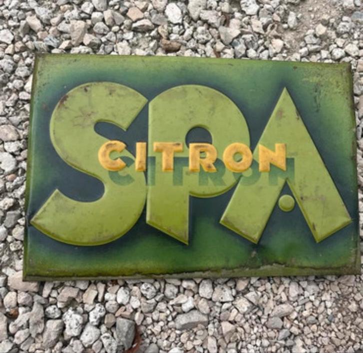 Oud SPA Citron Reclamebord 1931, Antiek en Kunst, Antiek | Emaille, Ophalen of Verzenden