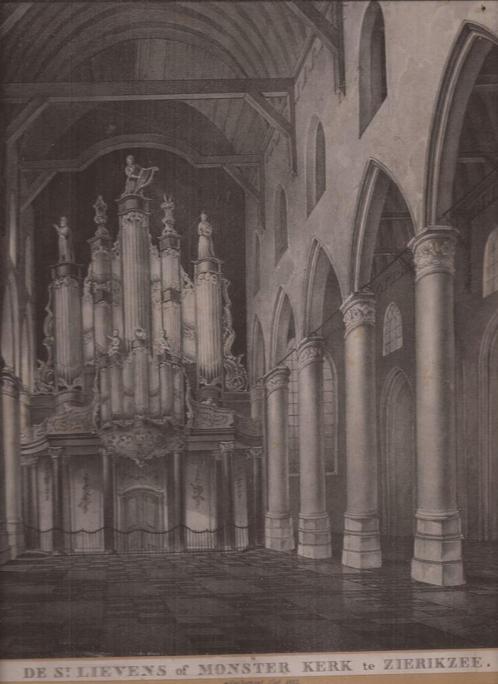 Zierikzee. De St. Lievens of Monster Kerk te Zierikzee, Antiek en Kunst, Kunst | Etsen en Gravures, Ophalen of Verzenden