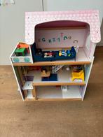 Leuk houten poppenhuis met accessoires, Kinderen en Baby's, Speelgoed | Poppenhuizen, Ophalen, Gebruikt, Poppenhuis