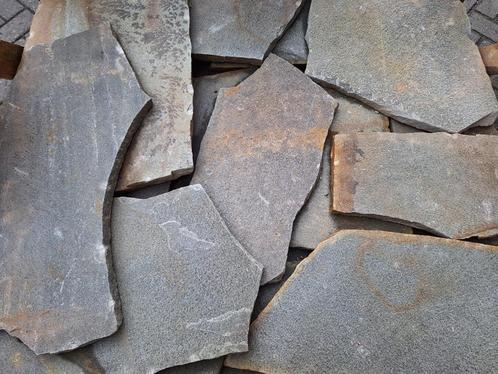 flagstones Brasil Green Kwartsiet € 41,95 p/m2, Tuin en Terras, Tegels en Klinkers, Nieuw, Terrastegels, Natuursteen, Ophalen