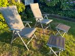 2 relax tuinstoelen met voetenbank, Tuin en Terras, Tuinstoelen, Ophalen, Zo goed als nieuw