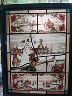 Glas in lood "Hollandse winter", Antiek en Kunst, Curiosa en Brocante, Ophalen of Verzenden