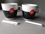 2 Douwe Egberts krijtmokken, kopjes, nieuw, Huis en Inrichting, Keuken | Servies, Ophalen of Verzenden, Nieuw, Overige stijlen