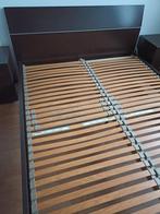 2-persoonsbed (160x200) + lattenbodem & 2 nachtkastjes, Ophalen, Overige materialen, Gebruikt, Bruin