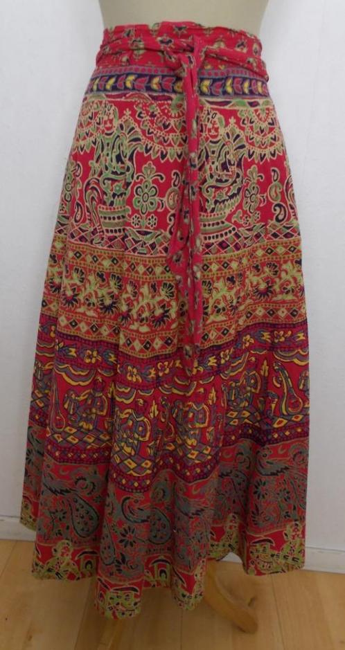 Batik/folklore/India maxi wikkel print rok! M, Kleding | Dames, Rokken, Zo goed als nieuw, Maat 38/40 (M), Overige kleuren, Onder de knie