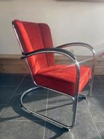 Gispen 412 fauteuil, chroom, nieuwe terra ribstof, Design, 75 tot 100 cm, Zo goed als nieuw, Stof