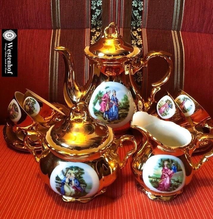 Bavaria Waldershof mokka  - koffieservies set - 22 karat, Ophalen of Verzenden