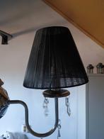 Brocante wandlamp chroom met zwarte kap, Ophalen, Zo goed als nieuw