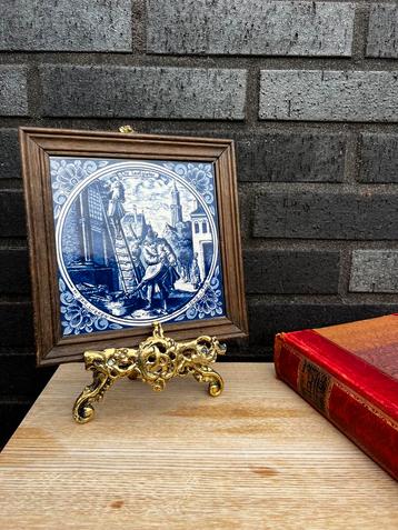 Delfts Blauw Tegeltableau 'De Lootgieter' beschikbaar voor biedingen