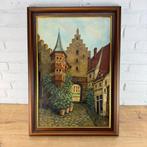 Olieverfschilderij Meersburg - Straatbeeld met stadspoort, Antiek en Kunst, Kunst | Schilderijen | Klassiek, Verzenden