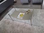 Design salontafel glas/geborsteld rvs, Huis en Inrichting, Tafels | Salontafels, Ophalen, 100 tot 150 cm, Design, 50 tot 100 cm