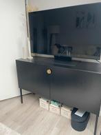 Zwart TV Meubel met Gouden Details, Huis en Inrichting, Kasten | Televisiemeubels, Ophalen, 100 tot 150 cm, Zo goed als nieuw