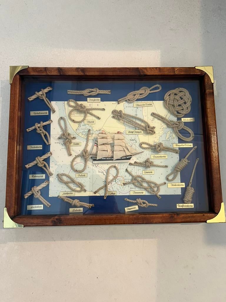 Nautisch Knopenbord / Zeemansknopen Display, Ophalen of Verzenden, Zo goed als nieuw, Glas of Kopje