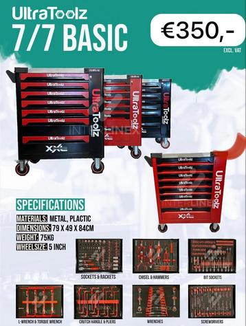 Nieuwe gereedschapswagens helemaal compleet beschikbaar voor biedingen