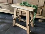 NIEUW teak houten krukje bankje 40 cm, Nieuw, Ophalen of Verzenden, Hout