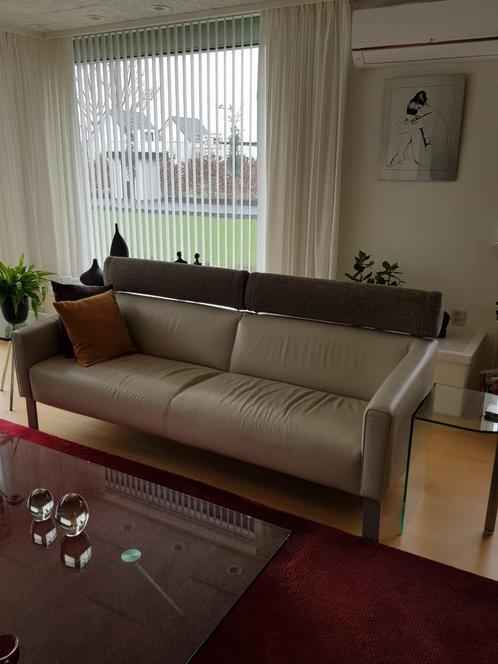 Leolux patachou 3-zitsbank leder, Huis en Inrichting, Banken | Complete zithoeken, Gebruikt, Ophalen