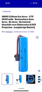 18650 Accu - 3.7V 2000mAh - Nieuw, Ophalen of Verzenden, Nieuw, Oplaadbaar