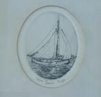 Anna Doedijns originele ets Boeier - schip scheepvaart, Antiek en Kunst, Kunst | Etsen en Gravures, Verzenden