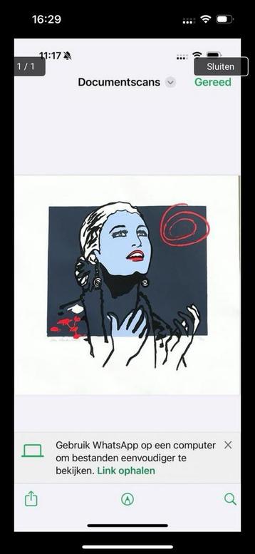 Modern zeefdruk Evita Peron Coen Blankwaard kunstenaar beschikbaar voor biedingen