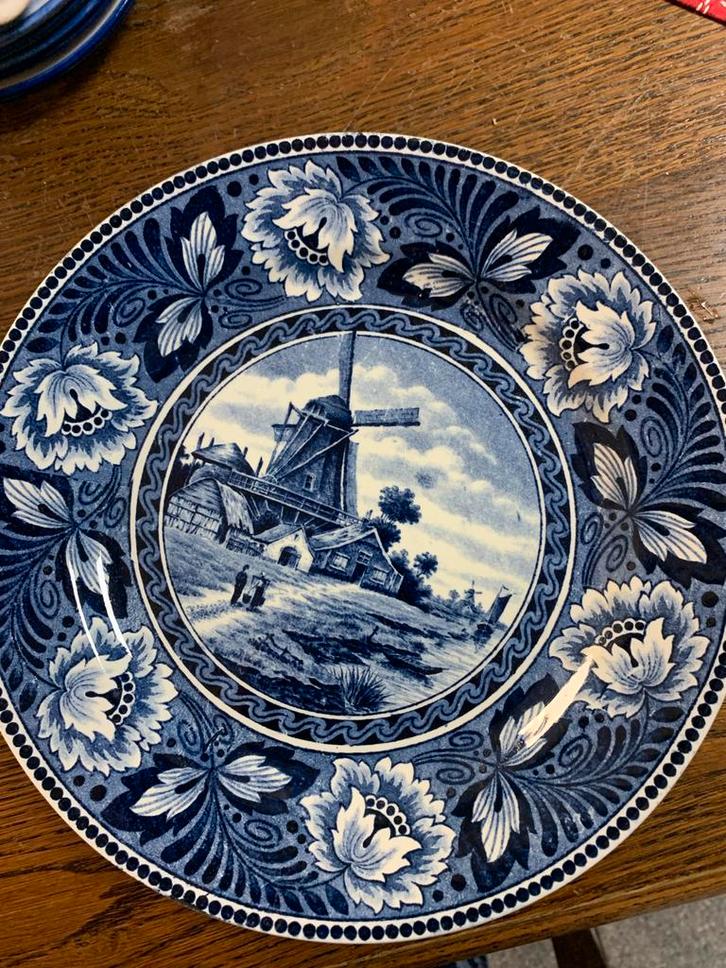 Antiek Wandbord Société Céramique Maastricht Hollandia Molen, Antiek en Kunst, Antiek | Wandborden en Tegels, Ophalen of Verzenden