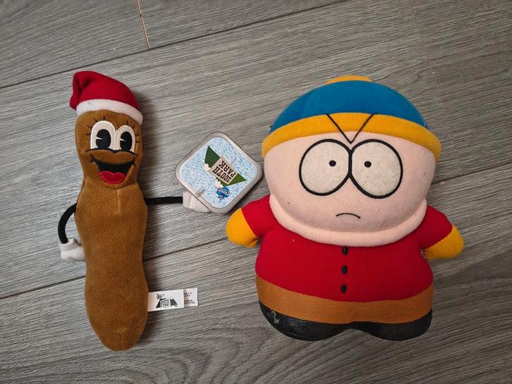 South Park knuffels Cartman + Mr. Hankey, Verzamelen, Film en Tv, Gebruikt, Tv, Beeldje, Replica of Model, Ophalen