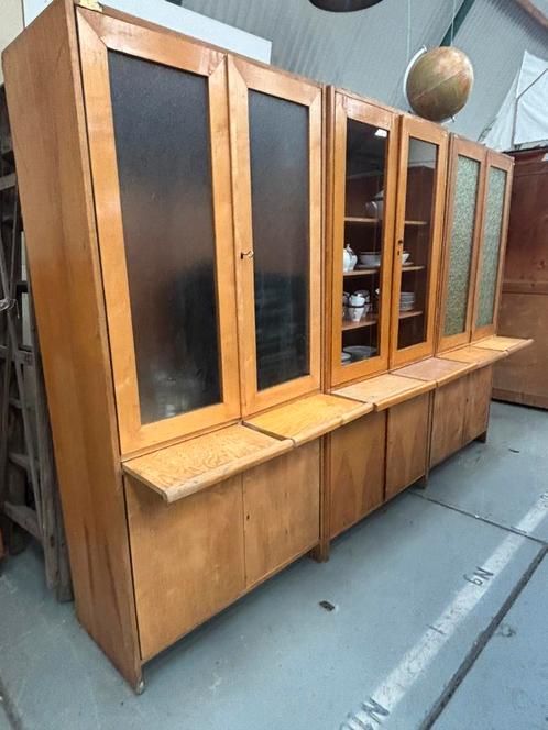 Vintage vitrinekast (3x), Huis en Inrichting, Kasten | Vitrinekasten, Gebruikt, 150 tot 200 cm, 50 tot 100 cm, 25 tot 50 cm, Met deur(en)