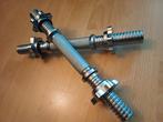 2 Dumbell stangen, halterstangen, 30mm - nieuwstaat., Sport en Fitness, Fitnessmaterialen, Ophalen of Verzenden, Zo goed als nieuw