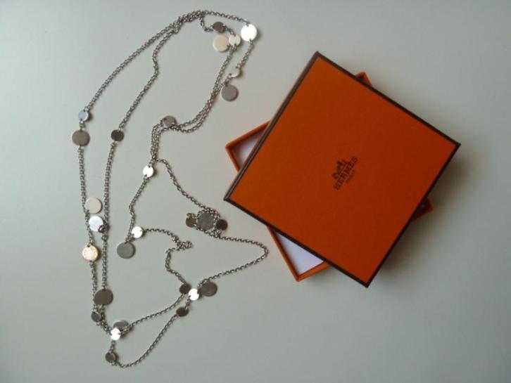 Hermès Paris opera ketting Confettis 18 kt goud + 925 zilver, Sieraden, Tassen en Uiterlijk, Kettingen, Zo goed als nieuw, Overige materialen
