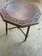 Antiek tafel bijzettafel houtsnijwerk Bobbin 8 hoekig, Ophalen