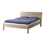 Tweepersoons bed IKEA vyvoll 180x200cm, Huis en Inrichting, Slaapkamer | Bedden, Beige, 180 cm, Gebruikt, Hout